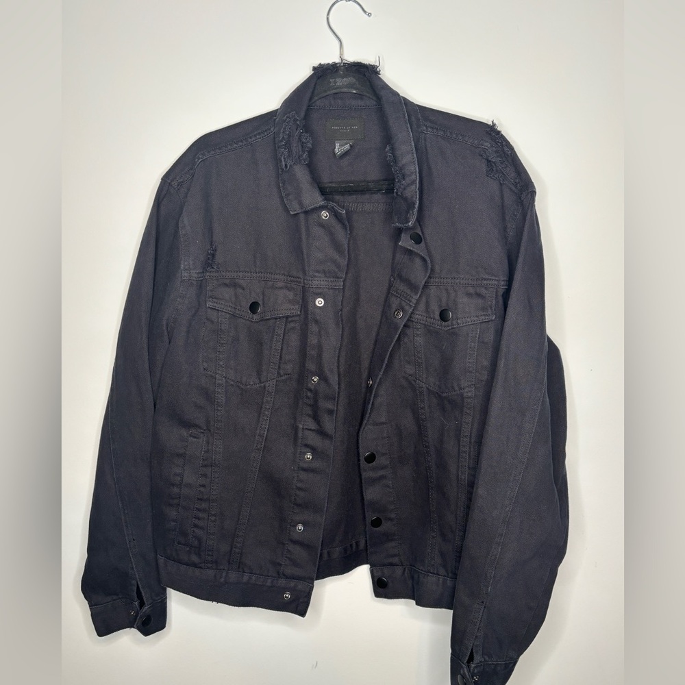 Black Distressed Denim Jacket